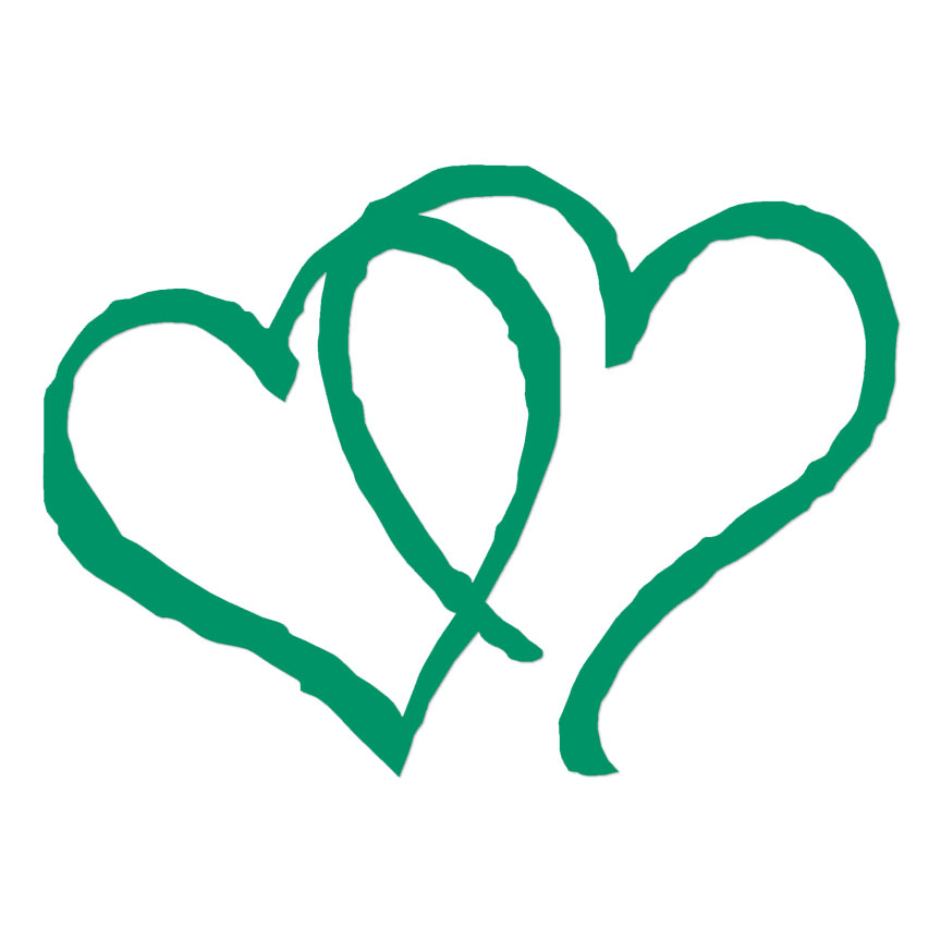 Intertwined Hearts Hand Drawn - Decal Sticker - Multiple Colors